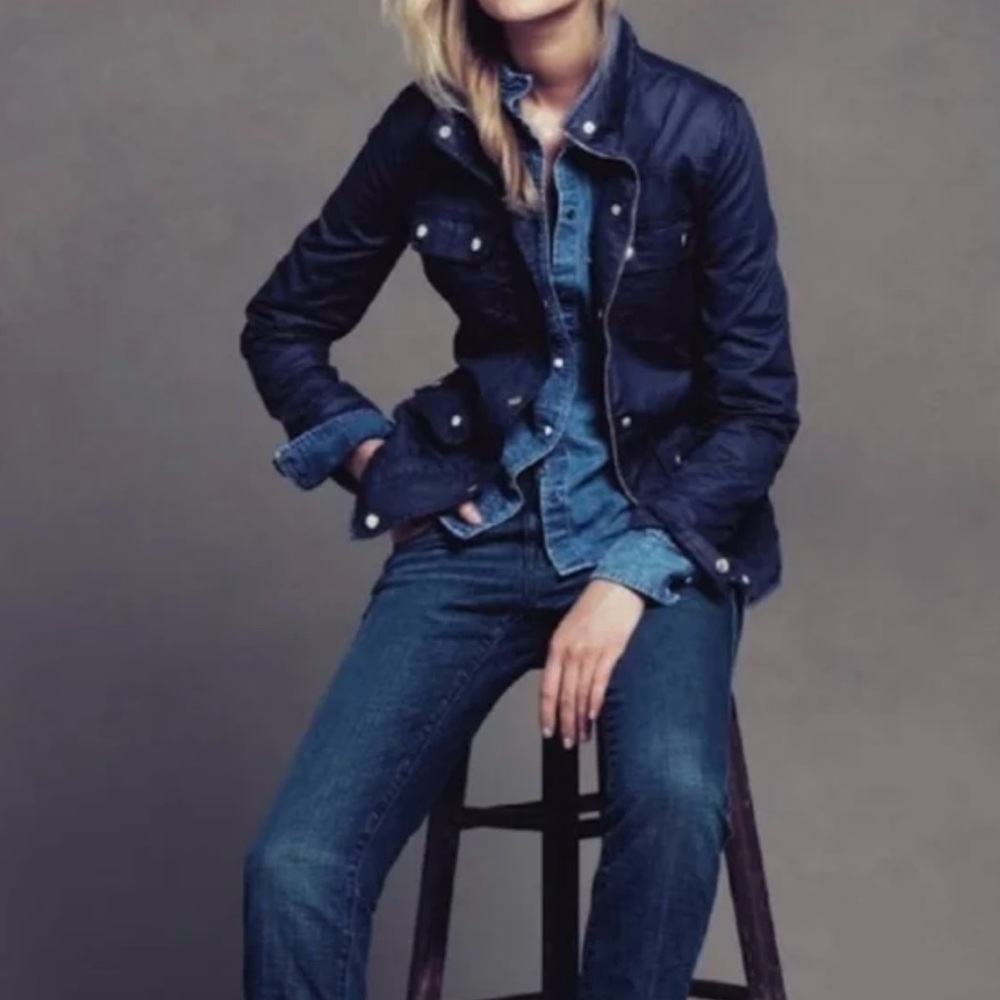 J. Crew Navy Blue Women's Zip up Field Jacket - Picture 2 of 11